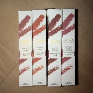 Laura Geller Always There Eyeshadow Stick Lot of 4 Taupe Peach Rosy Candied Almo